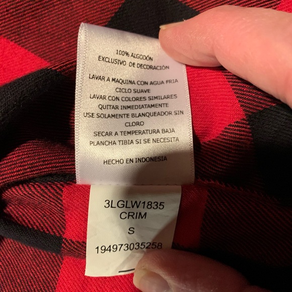 Levi’s Misses XS Buffalo Plaid Long Sleeve Button-Down Flannel Shirt - Picture 6 of 6